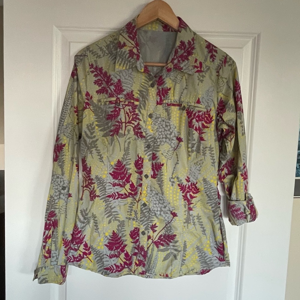 ExOfficio Women's Grey Long Sleeve Button Down Top S